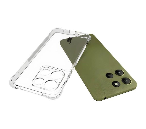 Bizon elastyczne etui Salpa + 2x szkło hartowane Clear Pack do Motorola Moto G15 / Motorola Moto G15 Power