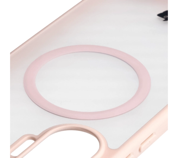 Bizon MatteO z MagSafe do Xiaomi POCO F7 Półprzezroczyste z różową ramką
