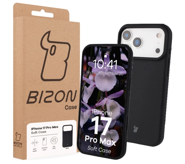Bizon Silikonowe Soft do Apple iPhone 17 Pro Max Czarny
