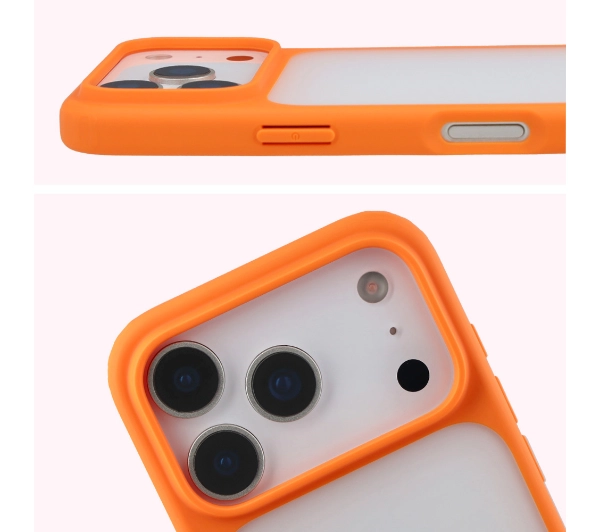 Bizon Angelo do Apple iPhone 17 Pro z pomarańczową ramką