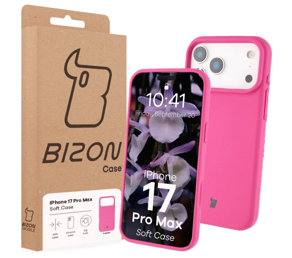Bizon Silikonowe Soft do Apple iPhone 17 Pro Max Fuksja