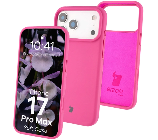 Bizon Silikonowe Soft do Apple iPhone 17 Pro Max Fuksja