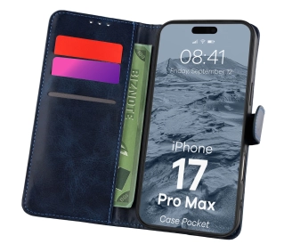 Bizon z klapką Pocket do Apple iPhone 17 Pro Max Granatowy