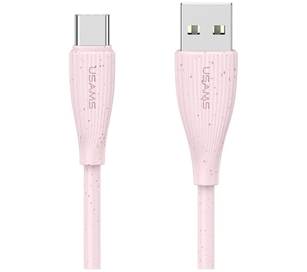 USAMS Green Series 18W 3A USB-A do USB-C 1m Różowy