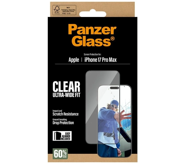 PanzerGlass Ultra-Wide Fit EasyAligner do iPhone 17 Pro Max