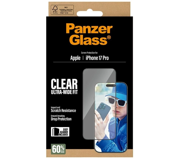 PanzerGlass Ultra-Wide Fit EasyAligner do iPhone 17 Pro