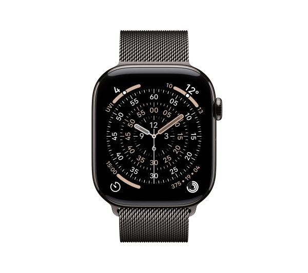 Apple Watch Series 11 GPS + Cellular 46mm Tytan Łupek Bransoleta mediolańska Łupek S/M - Kup na Raty - RRSO 0%