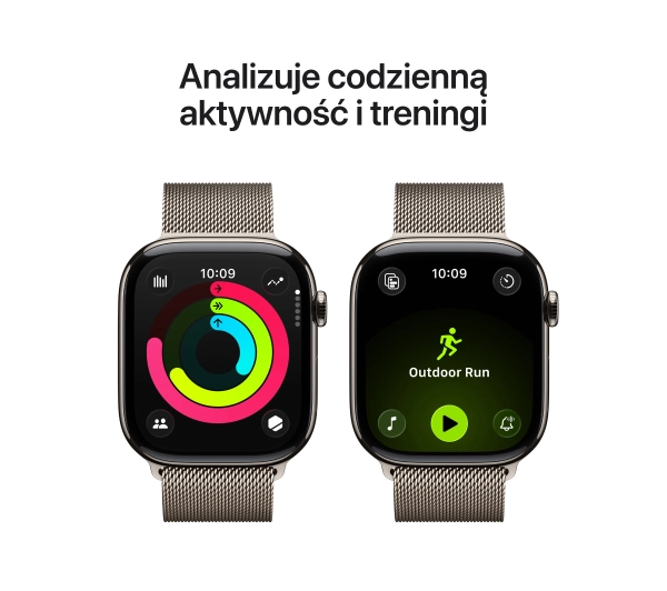 Apple Watch Series 11 GPS + Cellular 42mm Tytan Naturalny Bransoleta mediolańska Naturalny - ⚡ BESTSELLERY ⚡ - Kup na Raty - RRSO 0%
