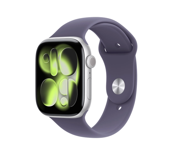 Apple Watch Series 11 GPS + Cellular 46mm z aluminium Srebrny Pasek sportowy Mleczny fiolet M/L