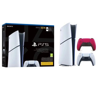 Sony PlayStation 5 Digital Slim E Chassis (PS5) 825GB + Dodatkowy Pad Czerwony - Kup na Raty - RRSO 0%