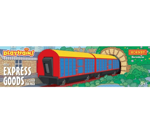 Playtrains OO 1:76 Zestaw 2 zamkniętych wagonów Express Goods
