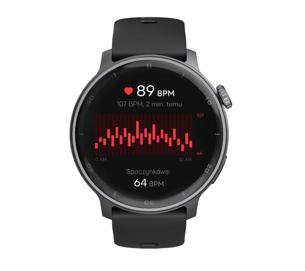 STELIO Activ Funkcje AI 46mm GPS Czarny