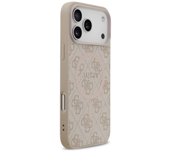 Guess 4G Ring Classic Logo MagSafe do iPhone 17 Pro Max różowy