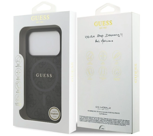 Guess 4G Ring Classic Logo MagSafe do iPhone 17 Pro czarny