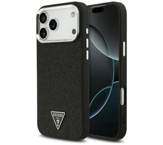 Guess Glitter Triangle Logo MagSafe do iPhone 17 Pro Max czarny