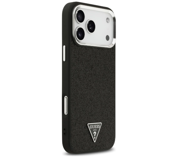 Guess Glitter Triangle Logo MagSafe do iPhone 17 Pro Max czarny