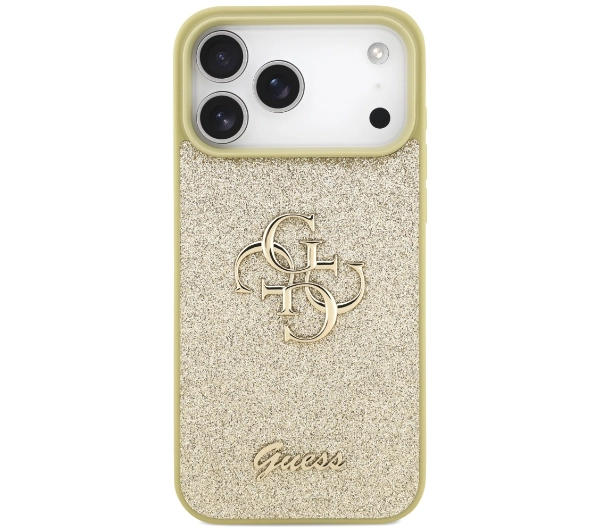 Guess Fixed Glitter Big 4G do iPhone 17 Pro Max złoty