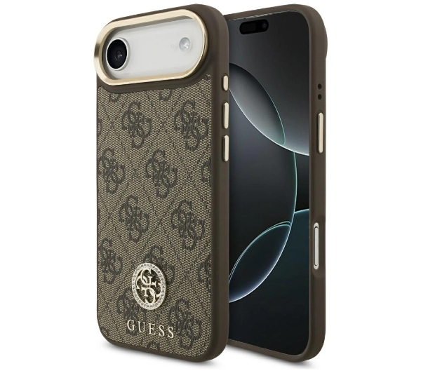 Guess 4G Strass Logo MagSafe do iPhone Air Brązowy