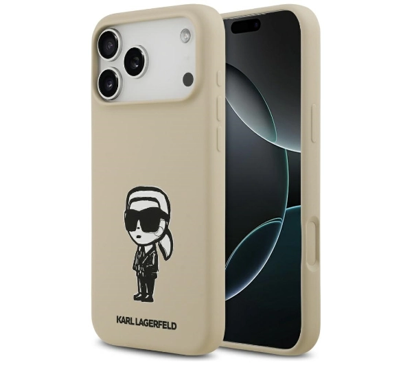 Karl Lagerfeld Silicone Karl Sketch & Logo MagSafe do iPhone 17 Pro Max Brązowy
