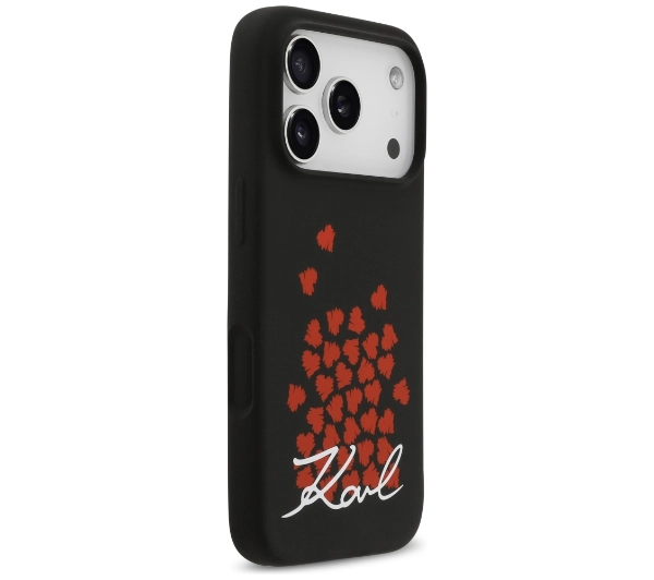 Karl Lagerfeld Silicone Heart Sign Logo MagSafe do iPhone 17 Pro Czarny