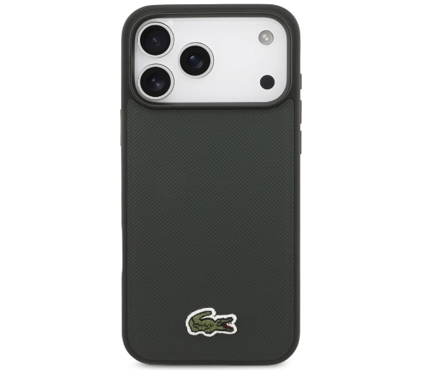 Lacoste Iconic Petit Pique Woven Logo MagSafe do iPhone 17 Pro Max sinople