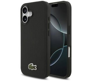 Lacoste Iconic Petit Pique Woven Logo MagSafe do iPhone 17 Czarny