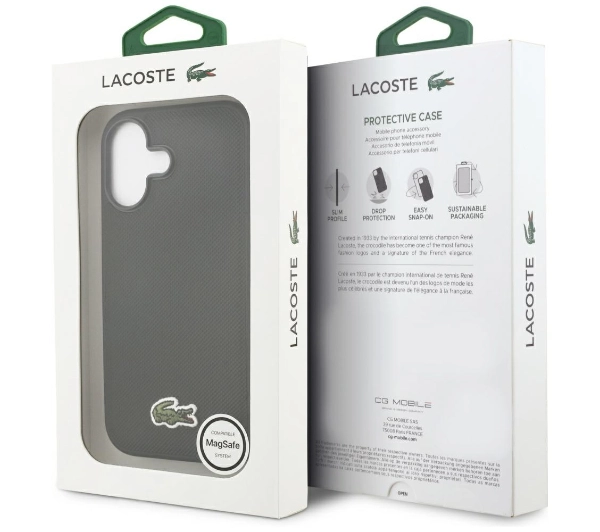 Lacoste Iconic Petit Pique Woven Logo MagSafe do iPhone 17 Czarny