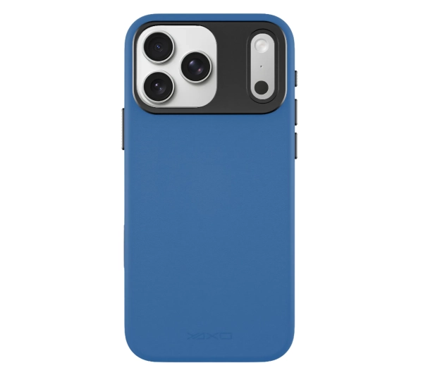 Yaxo Leather Gear Slim Case MagSafe do iPhone 17 Pro Max Niebieski