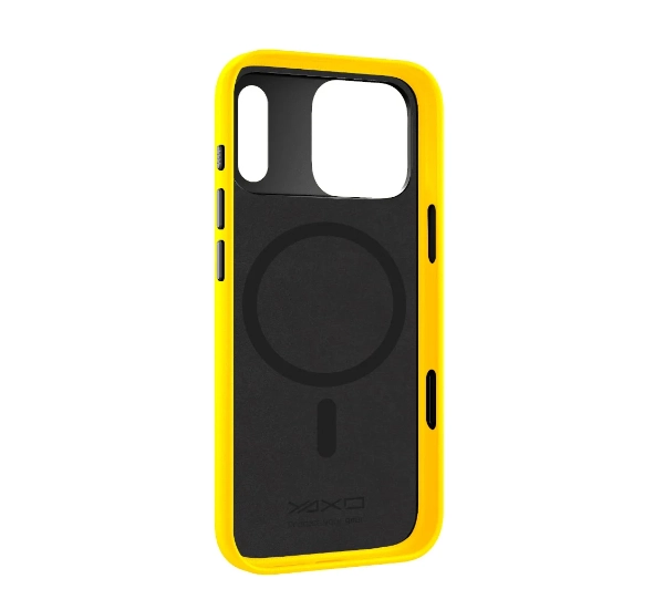 Yaxo Leather Gear Slim Case MagSafe do iPhone 17 Pro Żółty