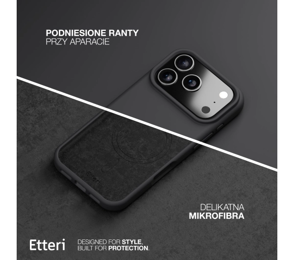 Etteri Silicone Case do iPhone 17 Pro Max Czarny - ⚡ EURO HIT CENOWY! ⚡