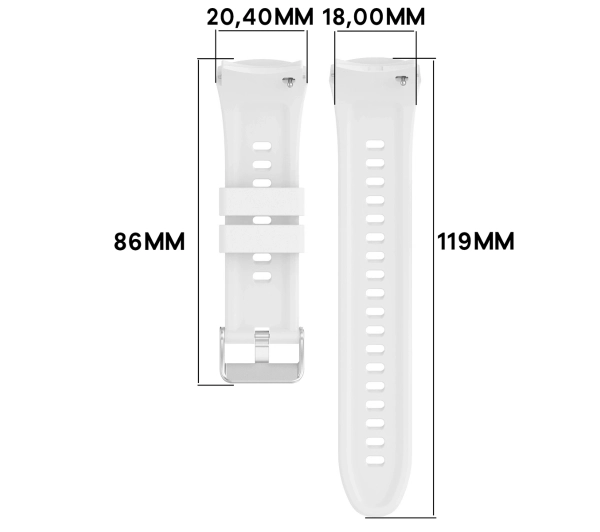 Bizon Strap Watch Silicone S do Huawei Watch 5 42mm Biały