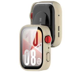 Bizon ze szkłem do Huawei Watch Fit 4 beżowy