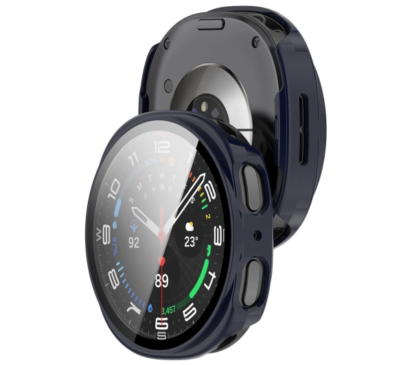 Bizon ze szkłem do Samsung Galaxy Watch 8 44 mm niebieski