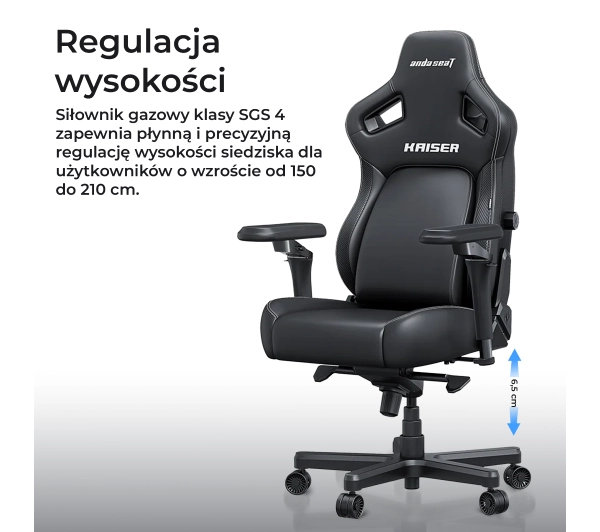 Anda Seat Kaiser 4 V2 XL Gamingowy do 150kg Skóra ECO Czarny - Kup na Raty - RRSO 0%