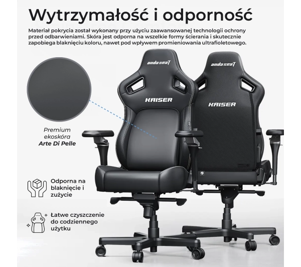 Anda Seat Kaiser 4 V2 XL Gamingowy do 150kg Skóra ECO Czarny - Kup na Raty - RRSO 0%