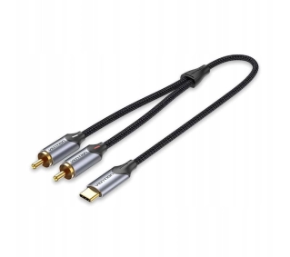 Vention BGUHF USB-C na 2x RCA Męski 1m Czarny