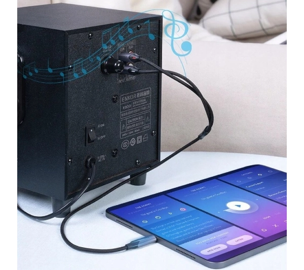 Vention BGUHF USB-C na 2x RCA Męski 1m Czarny
