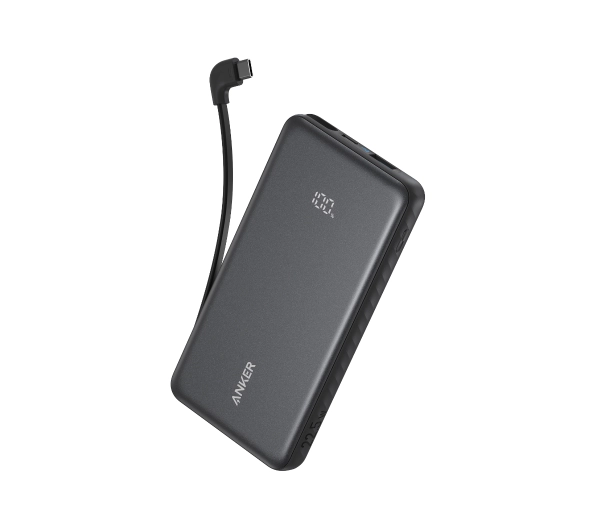 Anker Zolo (A110DH11) 10000 mAh 22.5W Wbudowany kabel USB-C Czarny