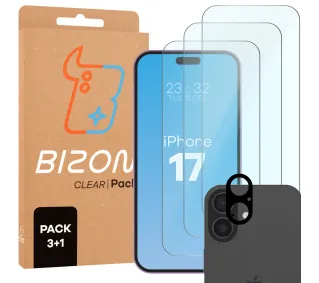 Bizon 3x Szkło hartowane + szybka na aparat iPhone 17