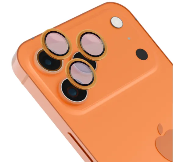 Bizon na aparat z aplikatorem Snap Lens do iPhone 17 Pro / 17 Pro Max, pomarańczowa ramka