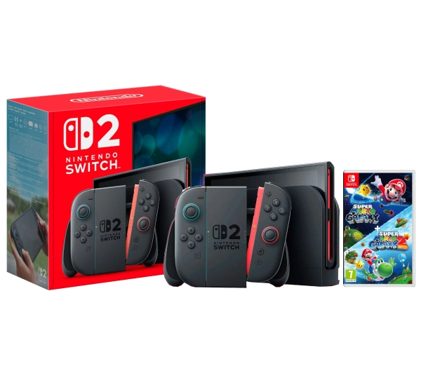 Nintendo Switch 2 Joy-Con Czarny + Super Mario Galaxy 1 + Super Mario Galaxy 2