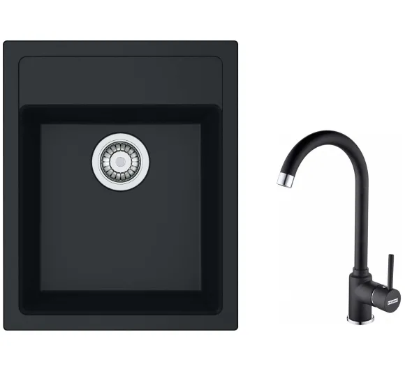 Zlewozmywaki z baterią - Franke Sirius SID 610-36 Onyx + bateria Pola Onyx