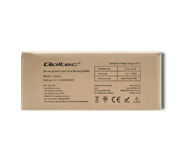 Qoltec 53048 AGM 6V 12Ah