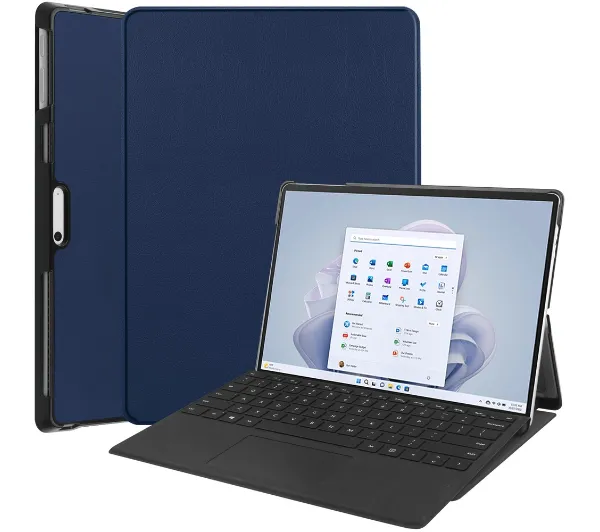 Bizon Case Tab Croc z klapką do Microsoft Surface Pro 11 / 10 / 9 Granatowy