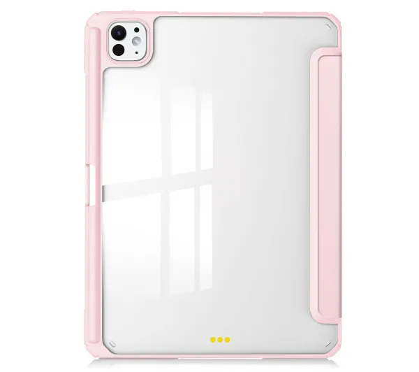 Bizon Case Tab Clear Matt z klapką do iPad Pro 11" 2025 / 2024 Różowy