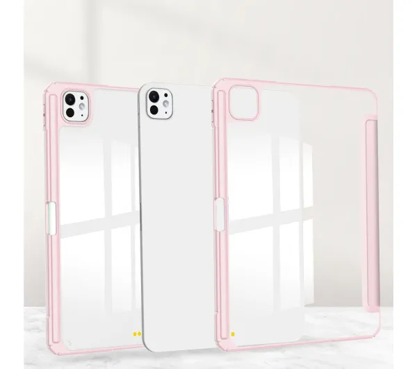 Bizon Case Tab Clear Matt z klapką do iPad Pro 11" 2025 / 2024 Różowy