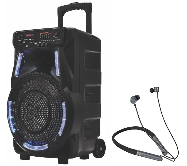 Manta SPK5033 40W Bluetooth Radio FM Mikrofon Karaoke Czarny + Słuchawki MNH02