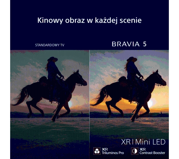 Sony BRAVIA 5 K-75XR55 75" 4K Mini LED 120Hz Google TV Dolby Vision Dolby Atmos HDMI 2.1 DVB-T2 + Soundbar Sony HT-BD60 - Kup na Raty - RRSO 0%