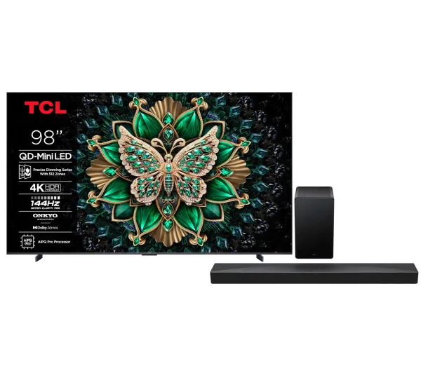 TCL 98C6K 98" QD-Mini LED 4K 144Hz Google TV Dolby Vision IQ Dolby Atmos HDMI 2.1 DVB-T2 + Soundbar TCL Q65H
