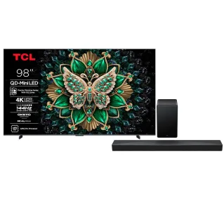 TCL 98C6K 98" QD-Mini LED 4K 144Hz Google TV Dolby Vision IQ Dolby Atmos HDMI 2.1 DVB-T2 + Soundbar TCL Q65H - Kup na Raty - RRSO 0%